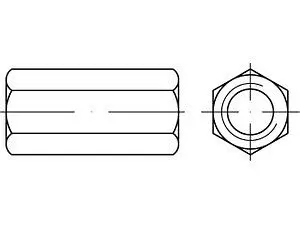 ART 88087 Sechskant-Verbindungsmuffe Stahl galvanisch verzinkt M 20 x 50 SW 30 VE=S (25 Stück)