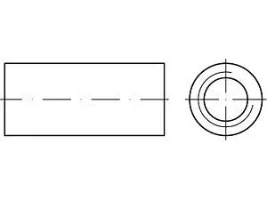 ART 88088 Verbindungsmuffen rund M 6 x 40 x 10 Stahl galvanisch verzinkt VE=S (100 Stück)