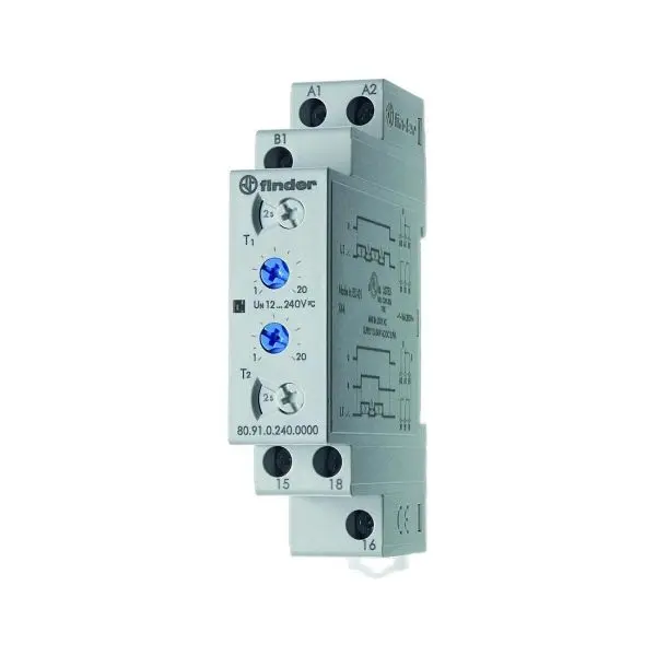 Finder Zeitrelais 12-240V/AC 0.1s-24h takt Imp 80.91.0.240.0000 111148