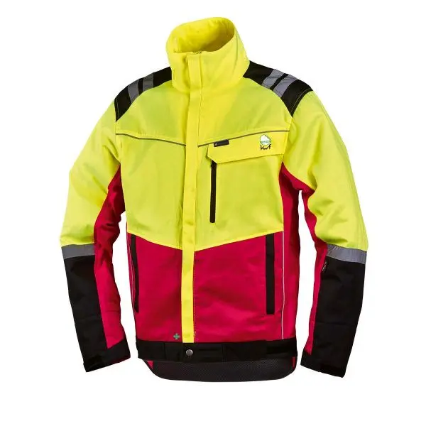 L+D Forstschutz-Jacke Bequemlichkeit mit Reflexapplikationen frisches Gestaltung und frische Farbkombination neongelb / ro...
