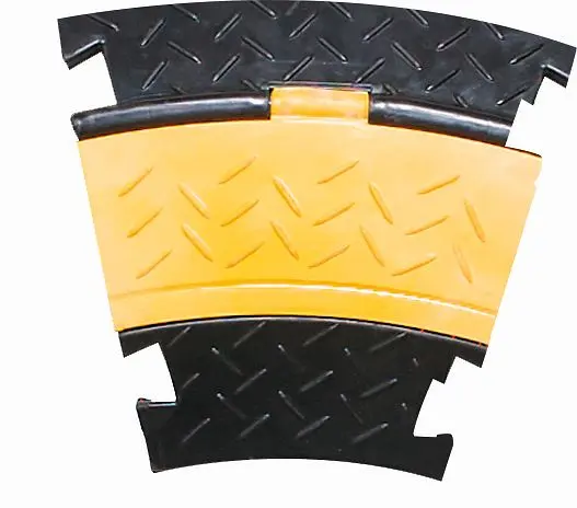 as-Schwabe Kabelbrücke 2K Bogen 30° 2 Kanäle Vollgummi schwarz/gelb 63221