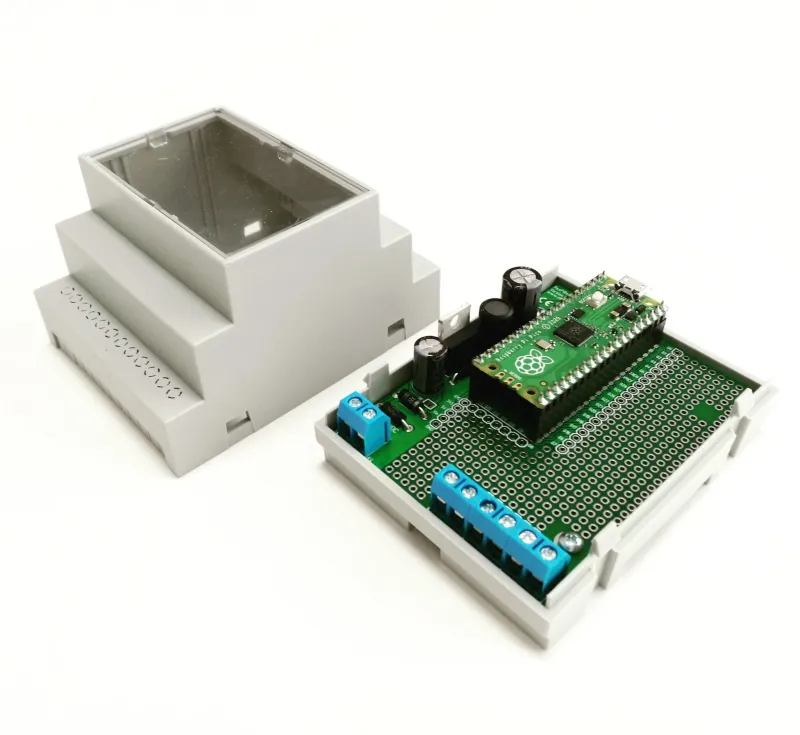Industrie-Standard RasPiBox Pico - Hutschienen Montage- und Anschluss Set