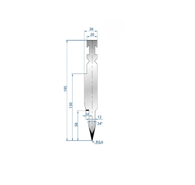 Kfz-Werkstatt Part No. 1254 @ 100mm 24 Degree 12mm Flattening Blade