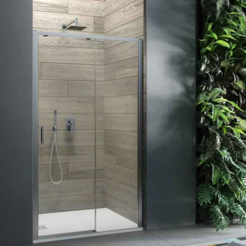 Schiebeduschabtrennung mit Rechtsöffnung 128 cm Modell Afrodite aus 6 mm gehärtetem Kristallglas