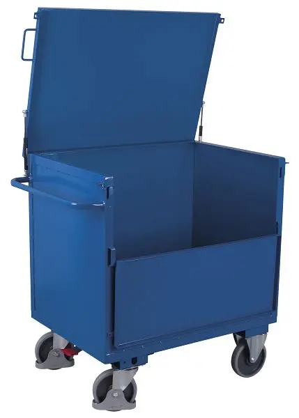 VARIOfit Blechkastenwagen fest verschweißt mit Deckel Ladefläche: 990 x 690 mm RAL 5010 enzianblau sw-700.415