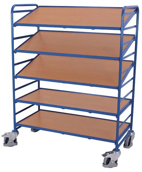 VARIOfit Eurokastenwagen mit 5 Holzböden Ladefläche: 1.240 x 610 mm RAL 5010 enzianblau sw-610.301