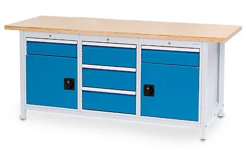 Bedrunka+Hirth Kastenwerkbank R 18-24 2x150 3x200mm Schubladen-Vollauszug 100 % Schubladen mit 50 mm Blendenhöhe 70 kg Tr...