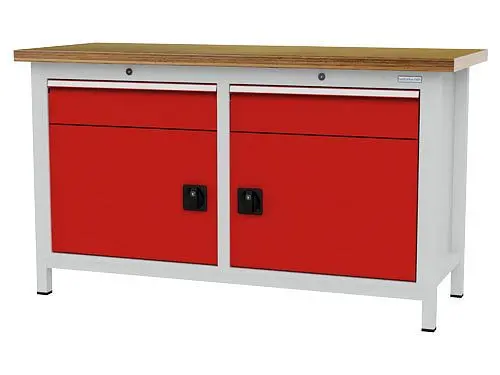 Bedrunka+Hirth Kastenwerkbank R 24-16 Schubladenanzahl: 2 Anzahl Flügeltüre: 2 Abmessungen: 1500 x 600 x 859 mm Tragkraf...