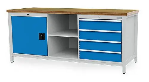 Bedrunka+Hirth Kastenwerkbank R 24-24 4x150 mm Schubladen-Vollauszug 100 % Schubladen mit 50 mm Blendenhöhe 70 kg Tragkra...