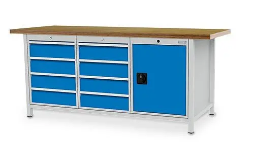 Bedrunka+Hirth Kastenwerkbank Serie 2000 R18-24 8x150mm Schubladen-Vollauszug 100% 2000 x 750 x 859 mm 03.19.46V