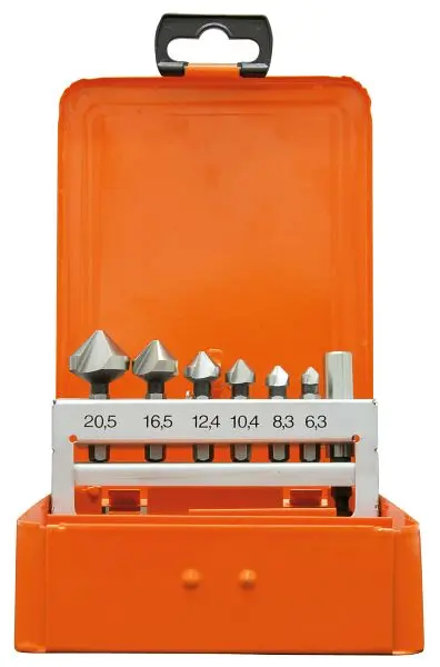Projahn Kegelsenker-Satz HSS-G 90° 1/4"6kt Schaft 7 teilig 35003