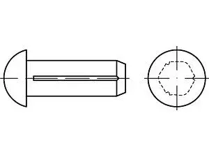 Halbrundkerbnägel DIN 1476 Messing 3 x 10 Ms VE=K (200 Stück)
