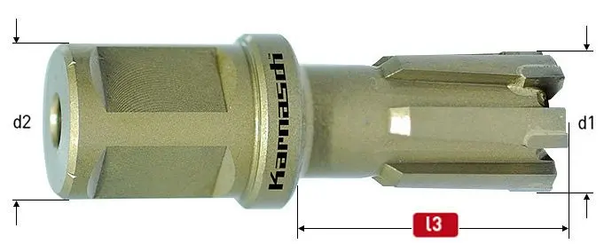 Karnasch Hartmetall-bestückter Kernbohrer Weldonschaft 19mm Nutzlänge 30mm Rail-Line30 d=33mm 201306033