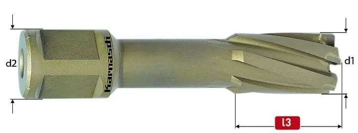 Karnasch Hartmetall-bestückter Kernbohrer Weldonschaft 32 mm Nutzlänge 55 mm Hard-Line55 d=70mm 201316070