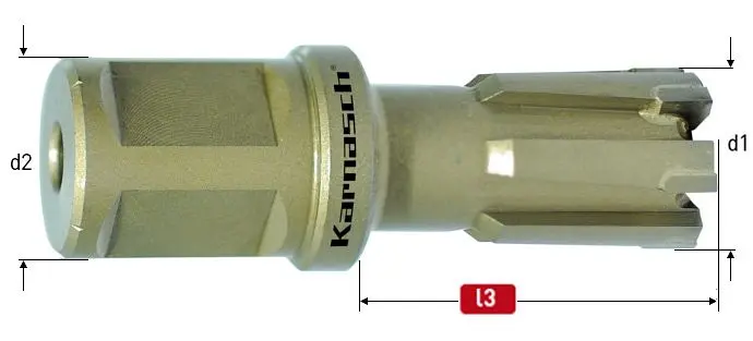 Karnasch Hartmetall-bestückter Kernbohrer Weldonschaft 19 mm Nutzlänge 25 mm Hardox-Line25 / Rail-Line25 Pro d=18mm 2016...