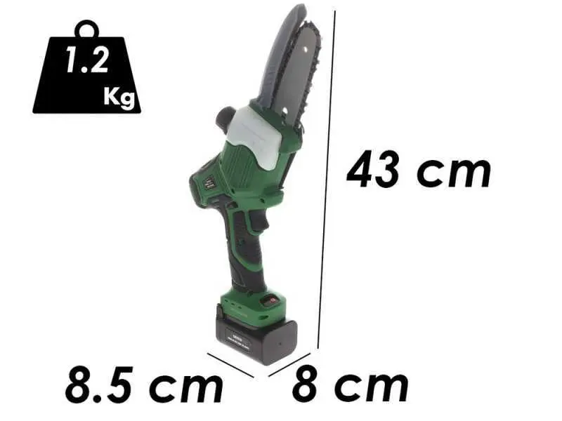 Akku-Astkettensäge GreenBay TopSaw 5C - mit 2 Akkus 16,8 V - 2 Ah