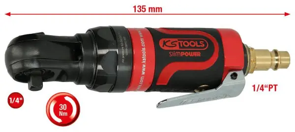 KS Tools 1/4" SlimPOWER Mini-Druckluft-Umschantikratsche 30Nm 515.5505