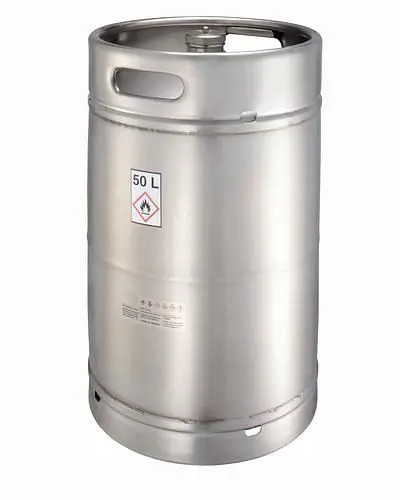 DENIOS Schutzsstandgefäß Edelstahl mit Schraubkappe 50 Liter Volumen 117346