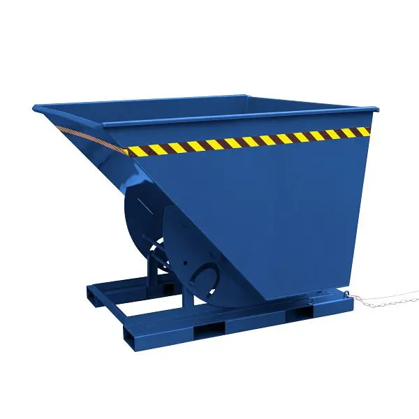 Eichinger Industrie Kippbehälter hoher Bauhöhe quer zur und Fahrtrichtung kippbar 1000 kg 750 Liter enzianblau 201310000...