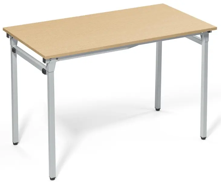 Deskin 4-Fuß-Klapptisch Platte Buchedekor Gestell Alusilber RAL 9006 B 1200 x T 600 x H 720 mm 284192