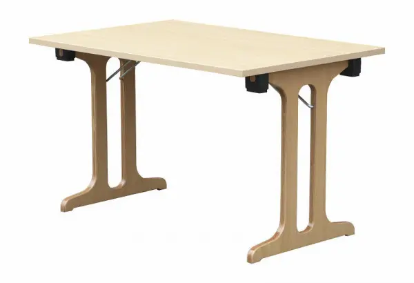 Klappmöbel Lönne Klapptisch Dekor 25 mm ABS Kante + Holzfüße 120x70x745 cm 2824D25H