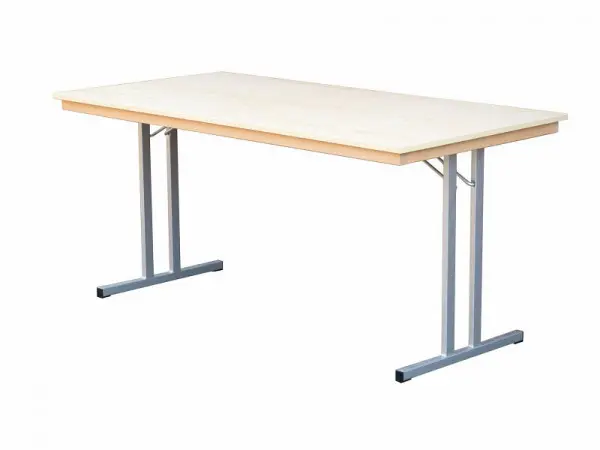Klappmöbel Lönne Klapptisch Dekor Ahorn Silber-grau Doppel T 180x70x74 cm 2884D-322