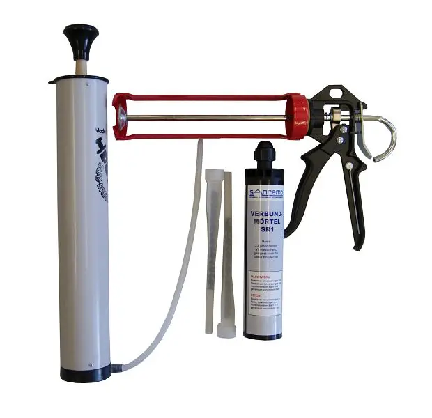 Sanremo SET 05 Injektionsmörtelsystem- 300ml Kartusche 2 Statikmischer Auspresspistole Ausblaspumpe SET05