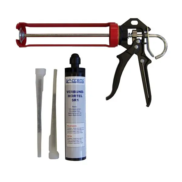 Sanremo SET 03 Injektionsmörtelsystem- 300ml Kartusche 2 StatikmischerAuspresspistole SET03