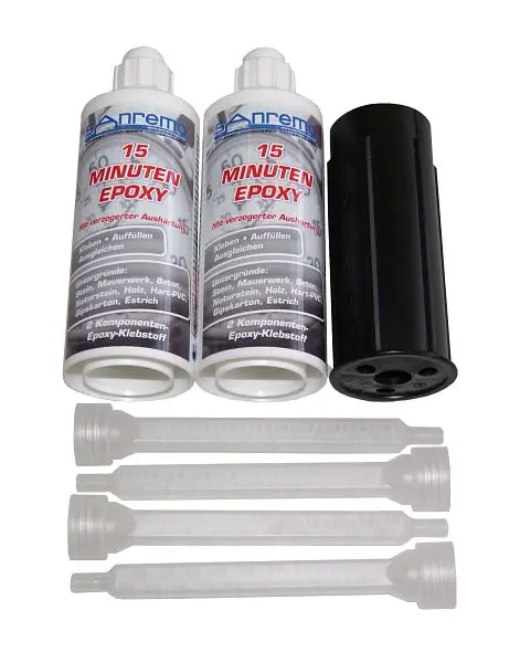 Sanremo 15 Minuten Epoxy 280ml + 4 Mischdüsen + Auspressstössel MIN280