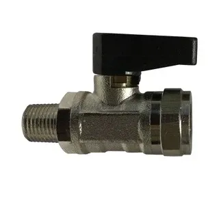 1/4" Male MPT X Female FPT N/P Ball Valve Nickel Plated Push Fitting 46661