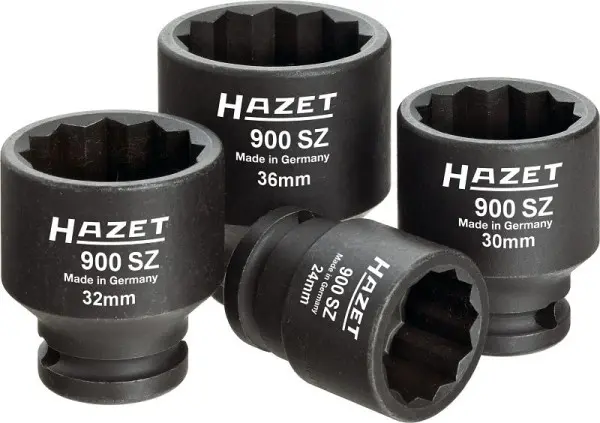 Hazet Antriebs- Gelenk- Achswellen-Satz Vierkant hohl 125 mm (1/2 Zoll) Außen-Doppel-Sechskant-Tractionsprofil 24 - 36 An...