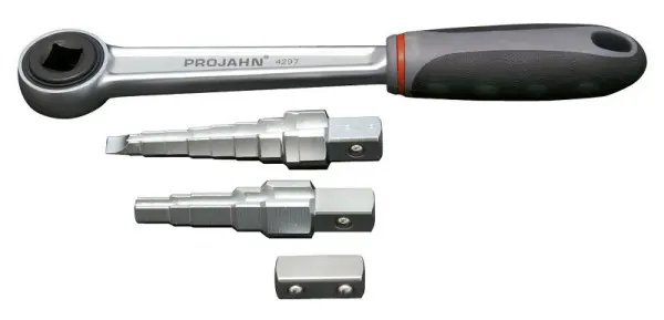 Projahn Umsteckknarren Set 3 teilig 1/2" Umsteckknarre + Stufenschlüssel + Vierkant 4297-10