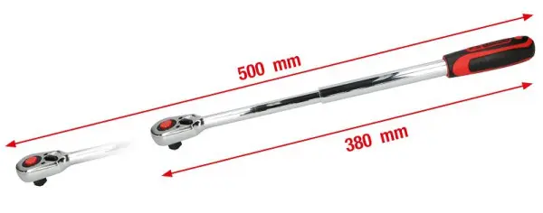 KS Tools 1/2" CHROMEplus Teleskop-Umschantikknarre 36 Zahn 918.1270