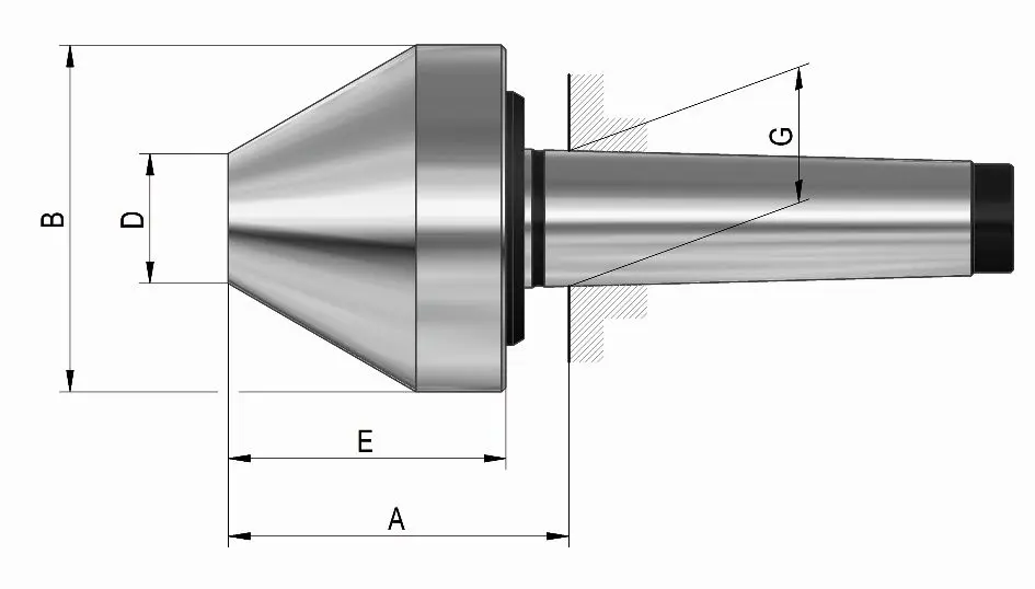 Röhm Mitlaufender Zentrierkegel Aufnahme Morsekegel 2 Grösse 172 stumpf 60° 301556