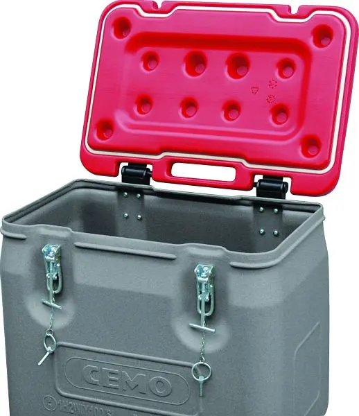 Cemo Mobil-Box 170 l grau Deckel rot 11454 4052886442678