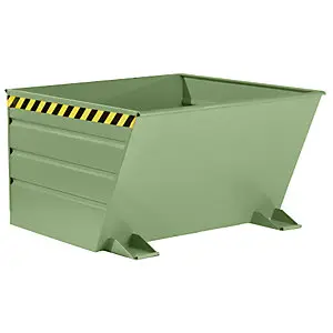 Kippbehälter, kompakte Bauweise, Volumen 0,9 m³, resedagrün. mit 240 Liter Volumen