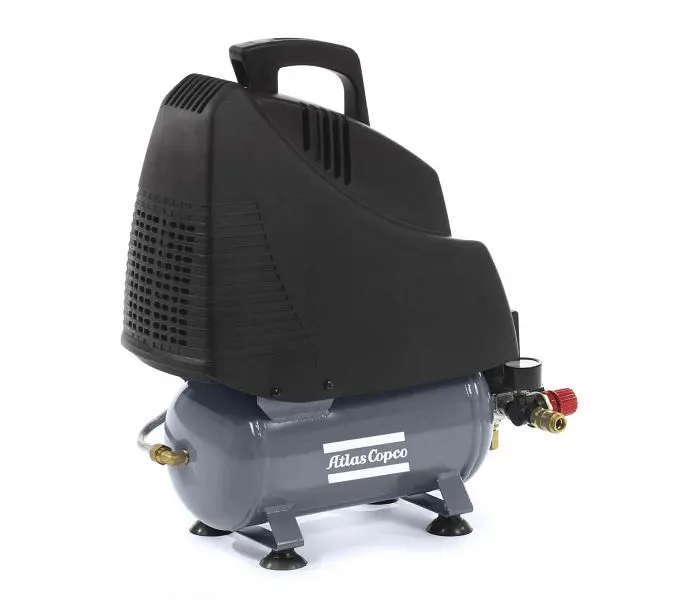 Atlas Copco Kolbenkompressor AH 10-8E 6M Direktantrieb 230V/1Ph/50Hz ölfrei luftgekühlt schallgedämpft tragbar 6 l 1121...