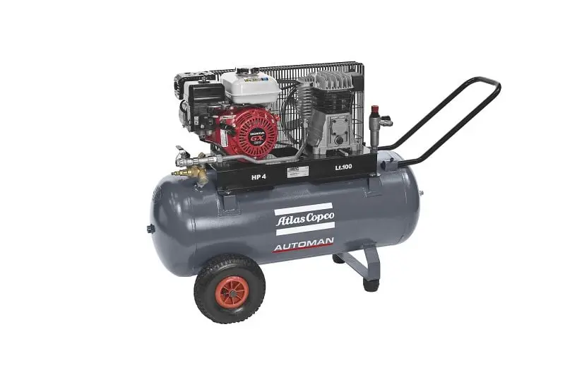 Atlas Copco Kolbenkompressor AC 56-10E 50Benzin Benzin ölgeschmiert luftgekühlt stationär mit Benzinmotor 50 l 4116002095