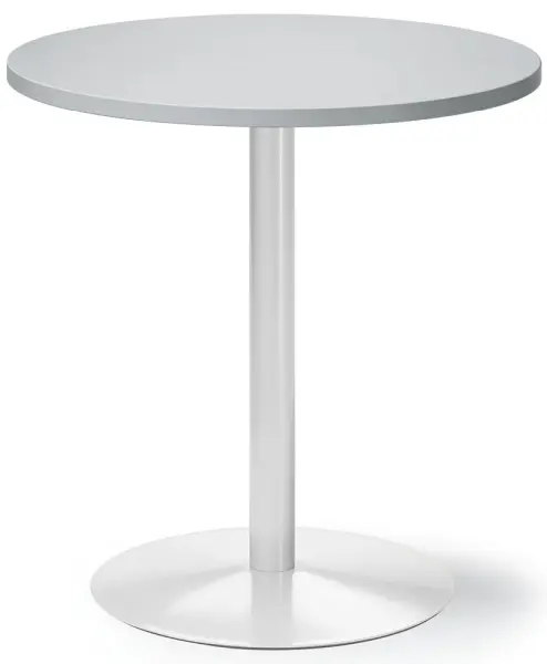 Deskin Besprechungs- und Konferenztisch MODUL Platte Dekor Lichtgrau Gestell Weiß RAL 9016 Durchmesser 700 mm Höhe 720 m...