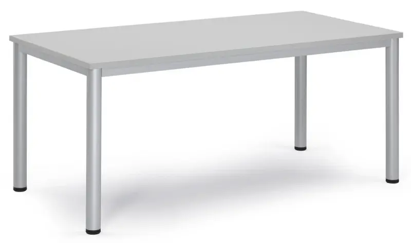 Deskin Besprechungstisch BASE-MODUL Q Platte Dekor Lichtgrau Gestell Alusilber RAL 9006 B 1400 x T 800 x H 720 mm 259691