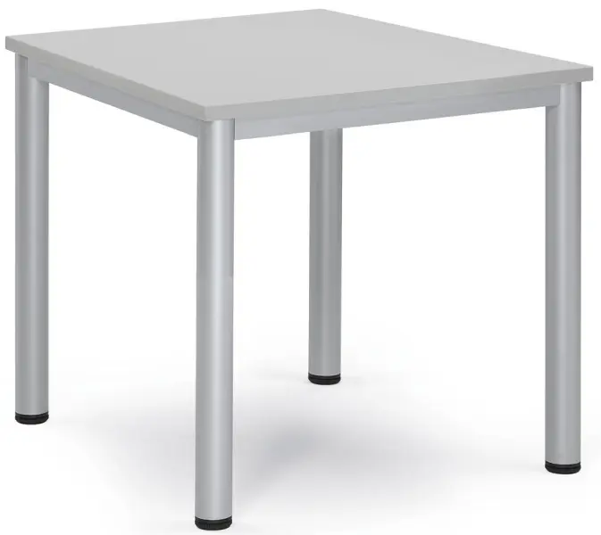 Deskin Besprechungstisch BASE-MODUL Q Platte Dekor Lichtgrau Gestell Alusilber RAL 9006 B 800 x T 800 x H 720 mm 259676