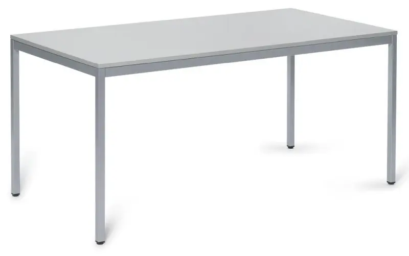 Deskin Besprechungstisch BASE-MODUL Platte Dekor Lichtgrau Gestell Alusilber RAL 9006 B 1400 x T 700 x H 720 mm 258767