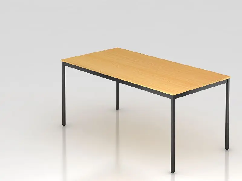 Hammerbacher Besprechungstisch Fuß Vierkant 160x80cm Buche Rechteckform VVS16/6/D