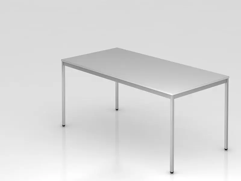 Hammerbacher Besprechungstisch Fuß Vierkant 160x80cm Grau Rechteckform VVS16/5/5