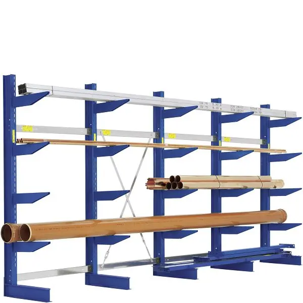 BITO Kragarmregal Set /2500x3255x640 NT500 IPE140 TypS 4 Ständer 1-seitig RAL5010 C0670-0042