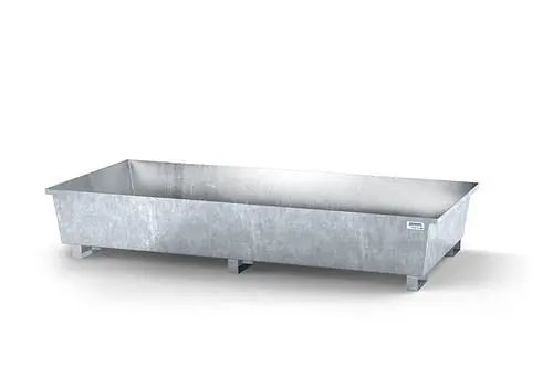 DENIOS Regalwanne classic-line aus verzinktem Stahl für Regale mit Fachbreite 2700 mm 260449