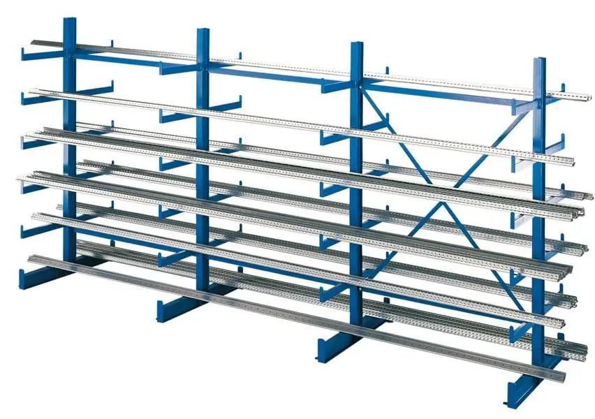 Schulte K 1000 Kragarmregal-Set doppelseitig 2000 x 2500 x 2x500 RAL 5010 enzianblau Tragkraft je Arm: 200 kg Tragkraft ge...