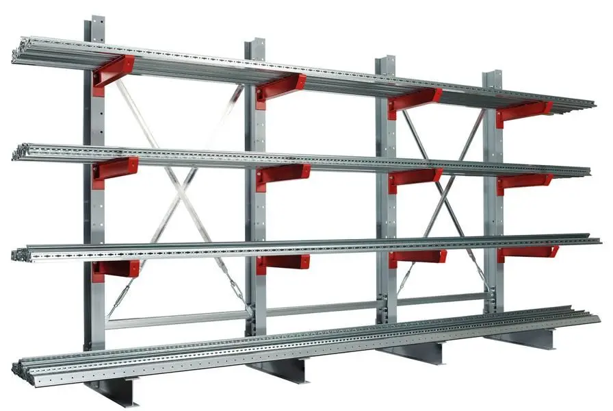 Schulte K 6000 Kragarmständer doppelseitig 2000 x 750 mm IPE 180 Maximallast 4250 kg RAL 7001 28294