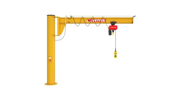 Vetter 250 kg 40 m Säulenschwenkkran ASSISTENT + Verbundanker-System + Elektrokettenzug AS25-40+VAS2+SiXX2F-HF
