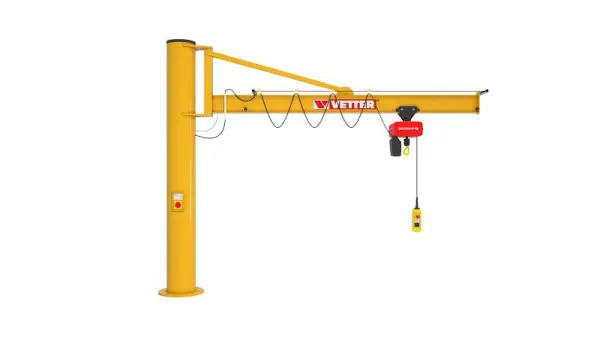 Vetter 500 kg 50 m Säulenschwenkkran PRAKTIKUS + Verbundanker-System + Elektrokettenzug PS5-50+VAS2+SiXX4F-HF